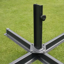 Mendler Gastronomie-Ampelschirm HWC-A96 Flap 300 x 400 cm creme ohne Ständer drehbar