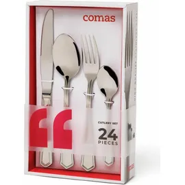 Comas Besteck-Set Viena 24-tlg., Tafelbesteck, Edelstahl 18/10, Silberfarben,