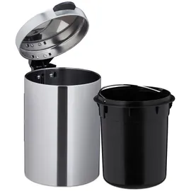 Relaxdays Kosmetikeimer 3 l Silber