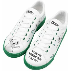 Sneaker DOGO "Ace Sneakers Damen Sneaker Damen Sneaker / Female", Damen, Gr. 39, Normalschaft, grün (weiß, grün), Lederimitat, Schuhe, Vegan