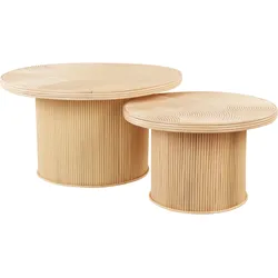Couchtisch 2er Set Rattan natur rund ILIOS