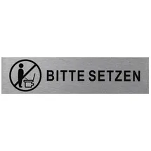PRO PLUS Türschild Bitte Setzen Aluminium 16x4 Cm
