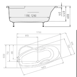 Polysan s.r.o. Mamba Eckbadewanne 170 x 100 cm (76111)