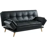 vente-unique Schlafsofa Zarina 3-Sitzer, Kunstleder, Schwarz