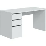 Dmora Schreibtisch Reedsport, 138 x 60 x 74 cm, Weiß - Weiß