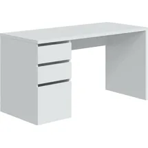 Dmora Schreibtisch Reedsport, 138 x 60 x 74 cm, Weiß - Weiß