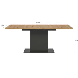xonox.home Motion 150 x 76 x 90 cm Eiche braun/grau