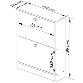 abamihome Akord 60 x 80 x 20 cm geschlossen / braun