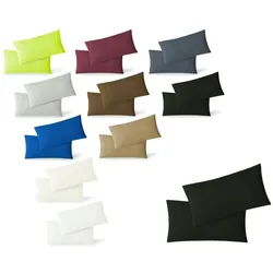 EXKLUSIV HEIMTEXTIL Kissenhülle Kissenbezug Doppelpack mit Reißverschluss  hochwertige Jersey Qualität Schwarz 40 x 80 cm