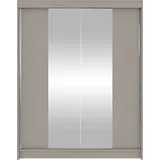 Mirjan24 Schwebetürenschrank Camino II, Garderobe mit zwei Türen, Frontspiegel, Kleiderschrank (Farbe: Cashmere, ohne Beleuchtung) - Beige