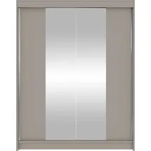 Mirjan24 Schwebetürenschrank Camino II, Garderobe mit zwei Türen, Frontspiegel, Kleiderschrank (Farbe: Cashmere, ohne Beleuchtung) - Beige