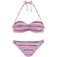 VENICE BEACH Bügel-Bandeau-Bikini mit Häkelkanten Venice Beach lachs-bedruckt Gr.34 Cup E