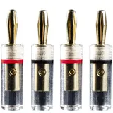 Pro-Ject Connect it Banana Set, Solide hochwertige Bananenstecker für Hi-Fi Lautsprecher, 4mm, 4Stk (E)