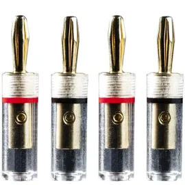 Pro-Ject Connect it Banana Set, Solide hochwertige Bananenstecker für Hi-Fi Lautsprecher, 4mm, 4Stk (E)
