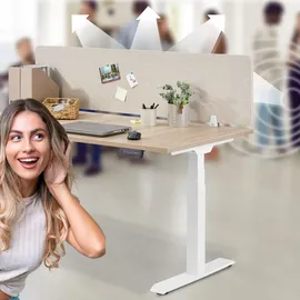 Tectake tectake® Schreibtisch Trennwand, in 2 Größen, Stoffbezug aus pflegeleichtem Polyester, inkl. 2 Befestigungsklemmen