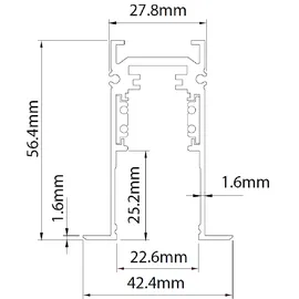 ISOLED Track48 Einbauschiene schwarz 200cm 4-polig inkl. Endkappen und Schutzcover