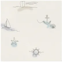 Rasch Textil Vliestapete Maritim 32 x 1000 cm 0 g Beige/Blau 429527