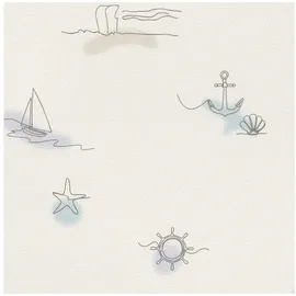 Rasch Textil Vliestapete Maritim 32 x 1000 cm 0 g Beige/Blau 429527