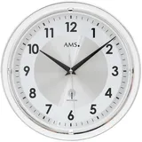 AMS Funkwanduhr F5945 (Quarzuhr,Wohnzimmer,Esszimmer,Küche,Arbeitszimmer,Büro, Flur) weiß