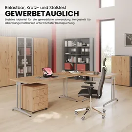 bümö Eckschreibtisch Serie-B Grau / Schwarz