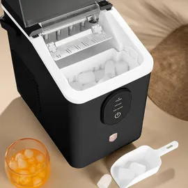 Berlinger Haus Eiswürfelmaschine - Kompakter Ice Maker Retro-Design mit 0,8L Wassertank & 120W - 12kg Eis in 24h, Eisherstellung, Mehrfarbig, Schwarz