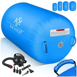 KESSER® Aufblasbare Air Roll Airtrack, Gymnastik-Rolle   inkl. Tragetasche & elektr. Luftpumpe   Barrel Gymnastik Tumbling   Yoga Gymnastik Rolle Gymnastikmatte, Fitnessrolle