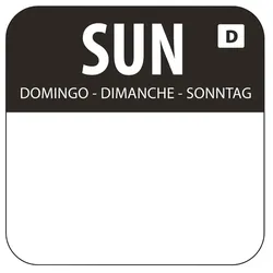 Vogue Selbstauflösende Lebensmittelrotationsetiketten Sonntag