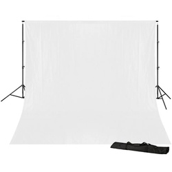 BRESSER Aufhängesystem BR-D23 Hintergrundsystem + Hintergrundstoff 3 x 4m Weiß weiß