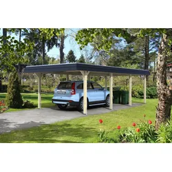 Skan Holz Walmdach Carport 409cm farblich unbehandelt Holzcarport