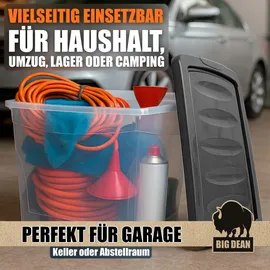 BigDean Aufbewahrungsbox 80 L 4-tlg. transparent/weiß