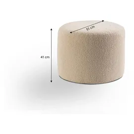 MID.YOU Hocker klein Boucle 51 x 41 x 51 cm Beige