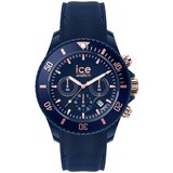 ICE-Watch - ICE chrono Blue rose-gold - Blaue Herrenuhr mit Silikonarmband - Chrono - 020621 (Large)