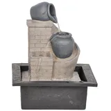 Dehner Zimmerbrunnen Tatil mit LED Beleuchtung, ca. 26 x 21 x 18.3 cm, Polyresin, grau/beige