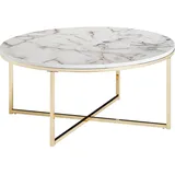 FineBuy Couchtisch FB24016 Marmor Optik rund 80 x 36 x 80 cm