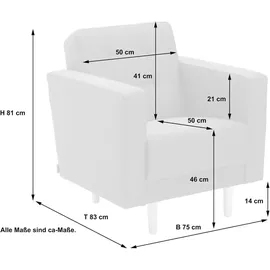 Max Winzer Sessel Jasmin Flachgewebe 75 x 81 x 83 cm Schwarz