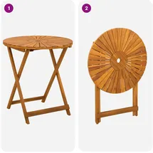 vidaXL Gartentisch Ø 70 x 75 cm Braun