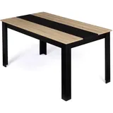 IDMarket - Esstisch, rechteckig, Georgia, für 8 Personen, schwarz und Buchenoptik, 160 x 90 cm