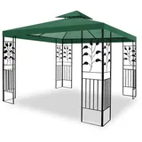 habeig Pavillon 100% Wasserdicht Toskana Metallpavillon 3x3m inkl. Dach wasserfest, 100% Wasserdicht grün