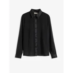 bonprix Chiffonbluse mit leichter Transparenz, schwarz, 46