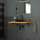 ML DESIGN modern living ML-Design 2er Set Wandkonsole Winkel L-Form für Waschtisch, 400x150 mm Schwarz Stahl, Design Waschtischhalterung, Wandhalterung für Waschtischplatte Waschbecken, Konsolenträger Regalträger Regalhalter