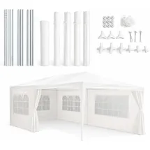 Kinzo Pavillon 3 x 6 m inkl. 6 Seitenteile Weiß