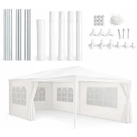 Kinzo Pavillon 3 x 6 m inkl. 6 Seitenteile Weiß