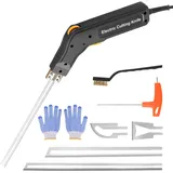 MINENICE 300W Styroporschneider Elektrisch, Heißschneider für Seile (0-600°C) Temperatur Einstellbar, Styrocutter mit 4 Klingen für EPS, EPP, KT Board, EVA, PU, Seilgewebe, Schaumstoff