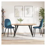 vidaXL Esszimmerstuhl Samt blau 2er Set