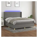 vidaXL Boxspringbett 180 x 200 cm Dunkelgrau