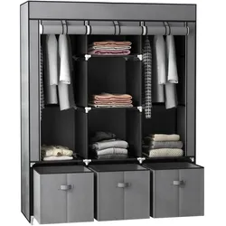 HOMCOM Stoffschrank Stahl, Vliesstoff