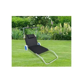 gartenundmoebel.de VCM Sonnenliege 165 x 65 x 16 cm Schwarz