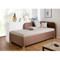 MAINTAL Polsterliege MAINTAL "Aolana", beige (beige, braun), B:102cm L:205cm, Komplettbetten, mit Bettkasten, in 2 Breiten, Federkern- oder Bonellmatratze wählbar