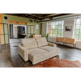 KAWOLA Sofa KIANA 3-Sitzer Funktionssofa Kopfstütze verstellbar Cord beige