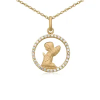 FIRETTI Kette mit Anhänger »Schmuck Geschenk Gold 333 Halsschmuck Halskette Goldkette Ankerkette«, mit Zirkonia (synth.),